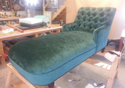 Rainbow Upholstery - chaise lounge reupholstery after